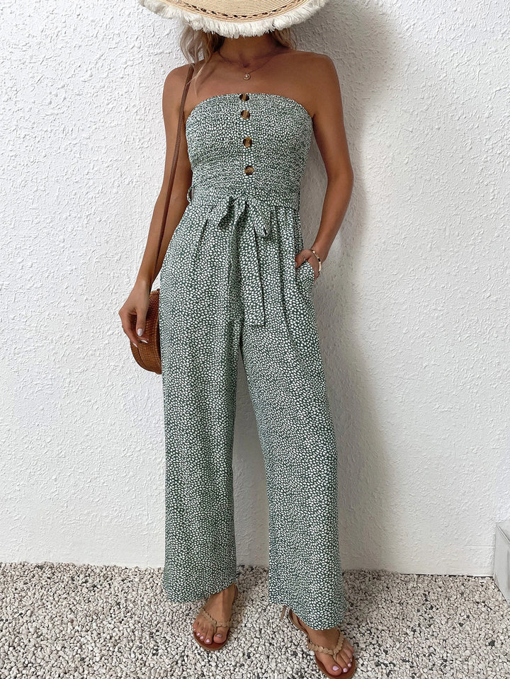 Jumpsuit mit seitlicher Tasche und Gürtel