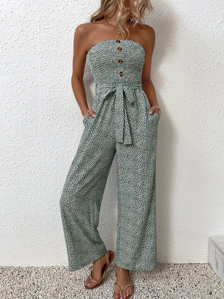 Jumpsuit mit seitlicher Tasche und Gürtel