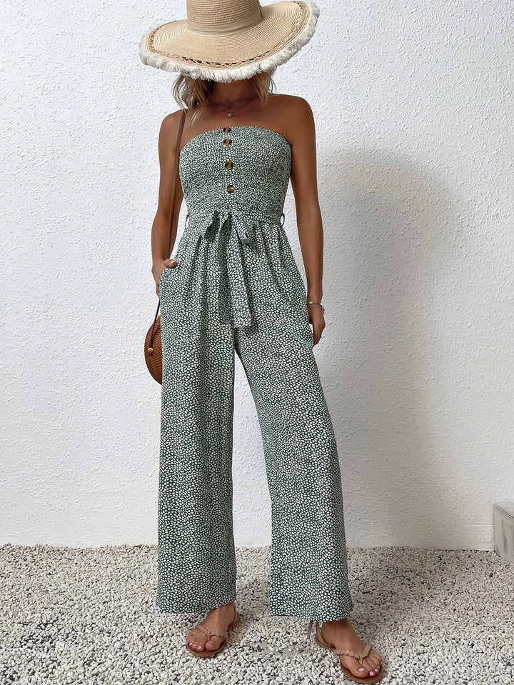 Jumpsuit mit seitlicher Tasche und Gürtel