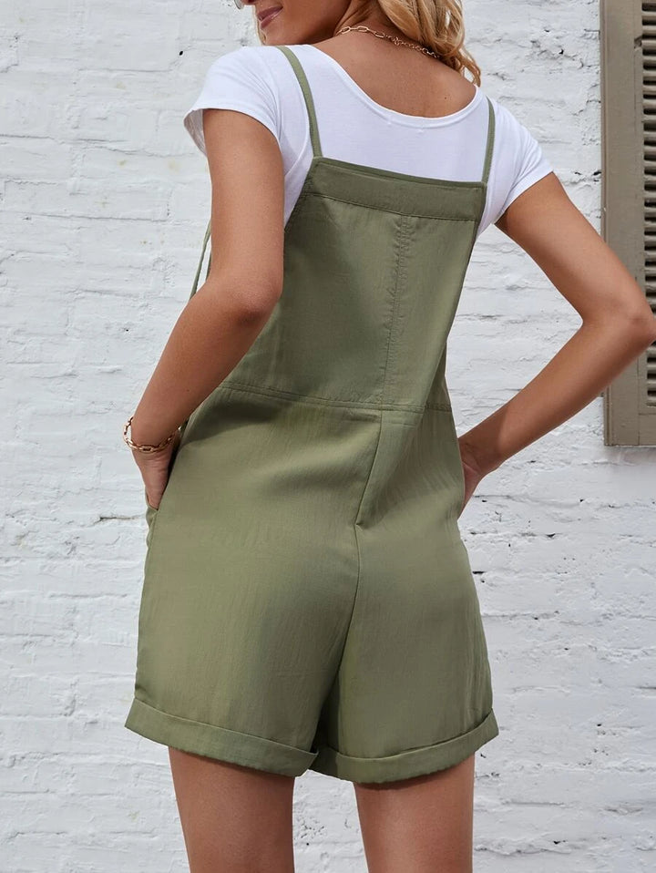 Roll Hem Overall Romper Without Top