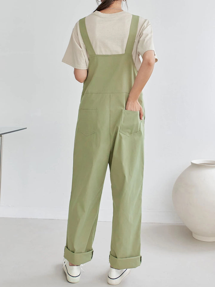 Patched Pocket Overall Jumpsuit