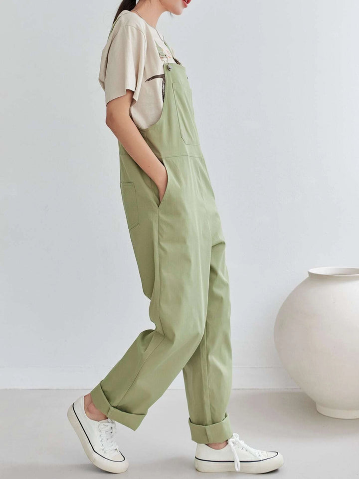 Patched Pocket Overall Jumpsuit