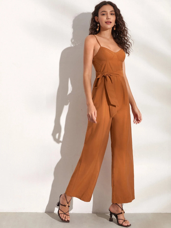 Sleeveless Wide Leg Cami Jumpsuit