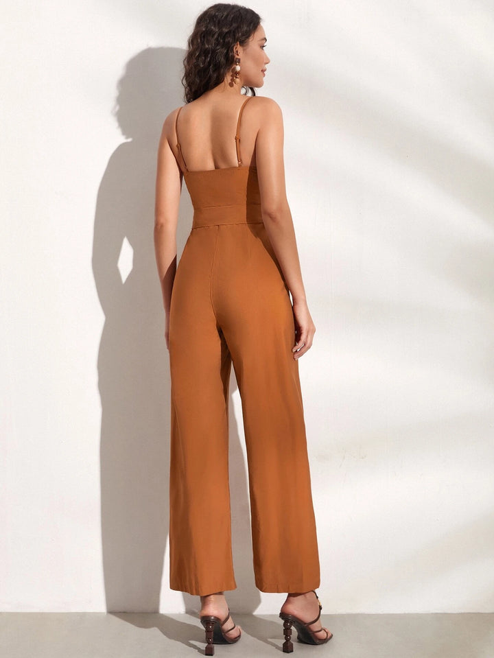 Sleeveless Wide Leg Cami Jumpsuit