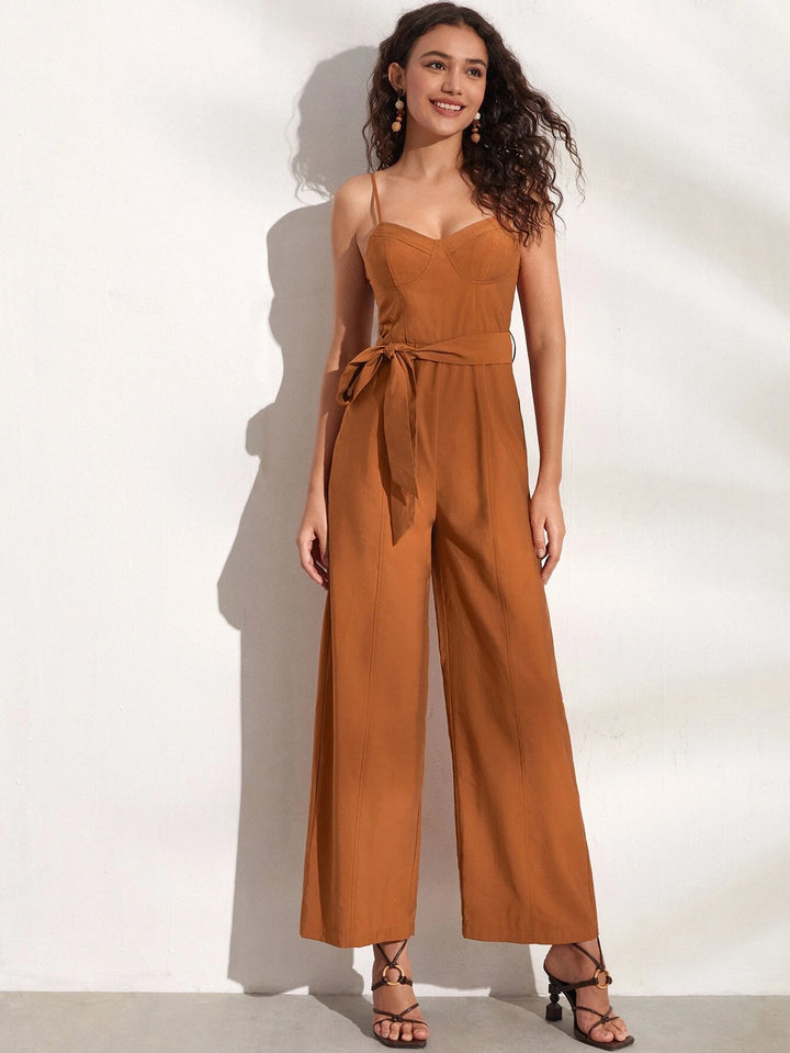 Sleeveless Wide Leg Cami Jumpsuit