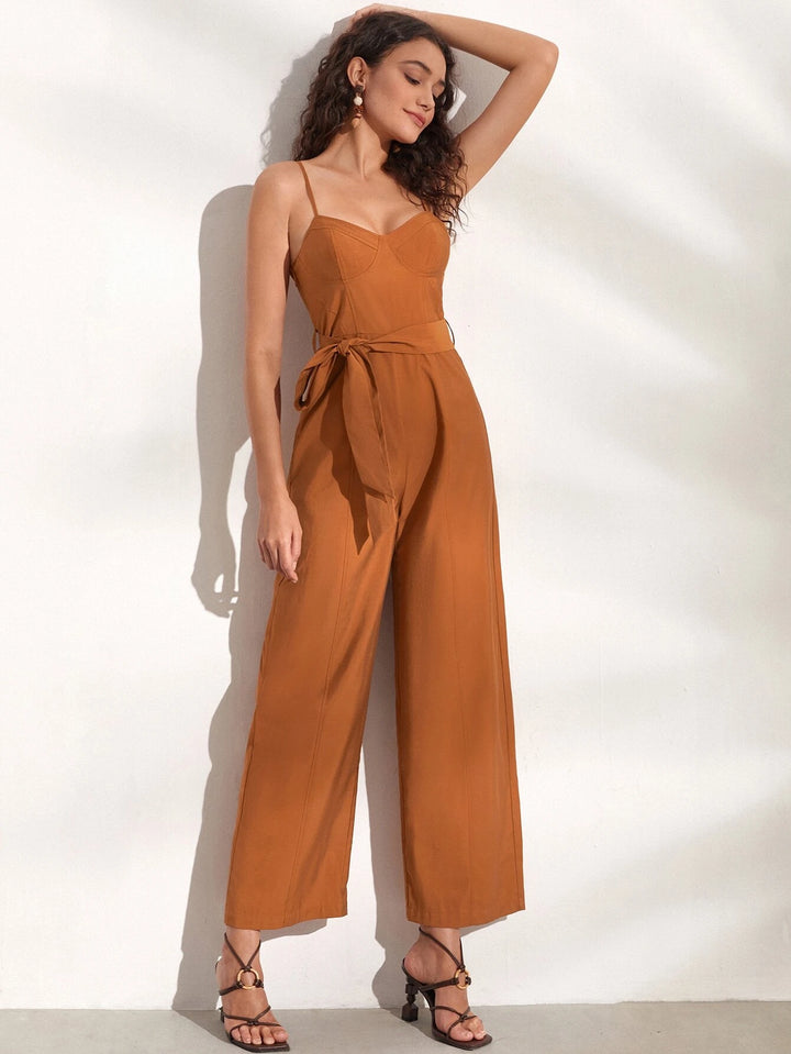 Sleeveless Wide Leg Cami Jumpsuit