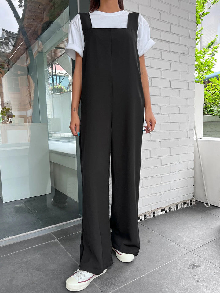 Pocket Detail Solid Colored Jumpsuit