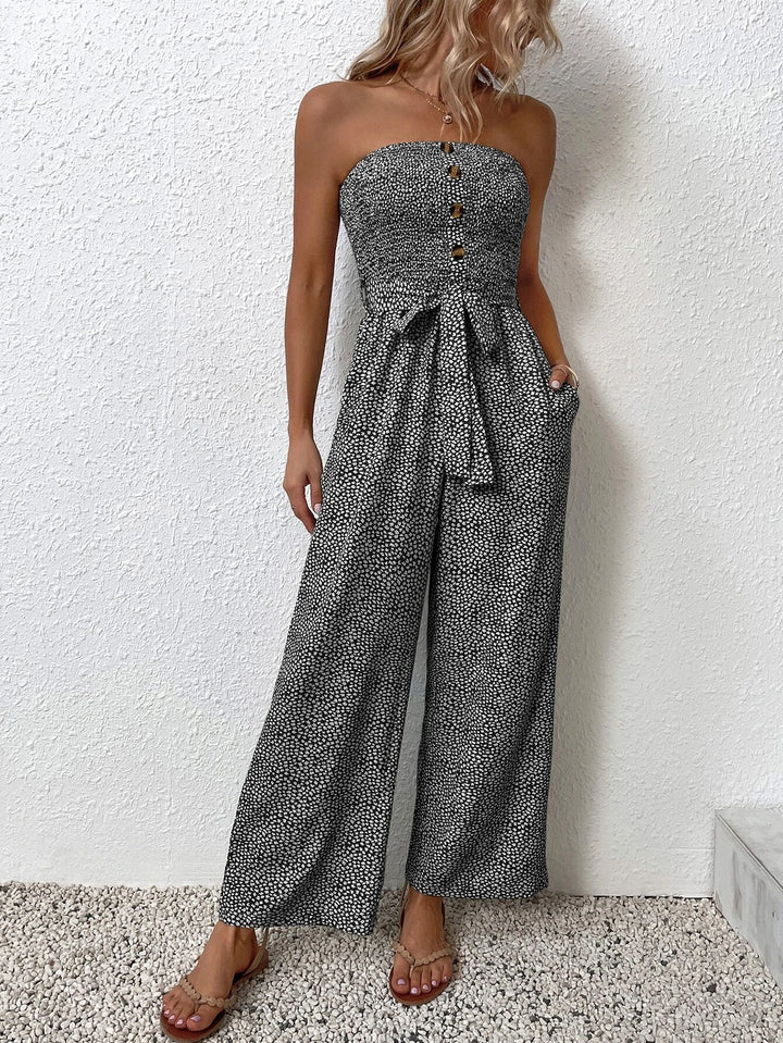 Jumpsuit mit seitlicher Tasche und Gürtel