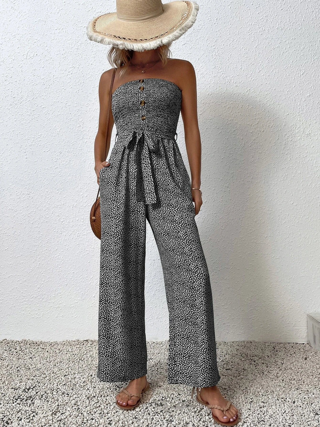 Pocket Side Belted Jumpsuit