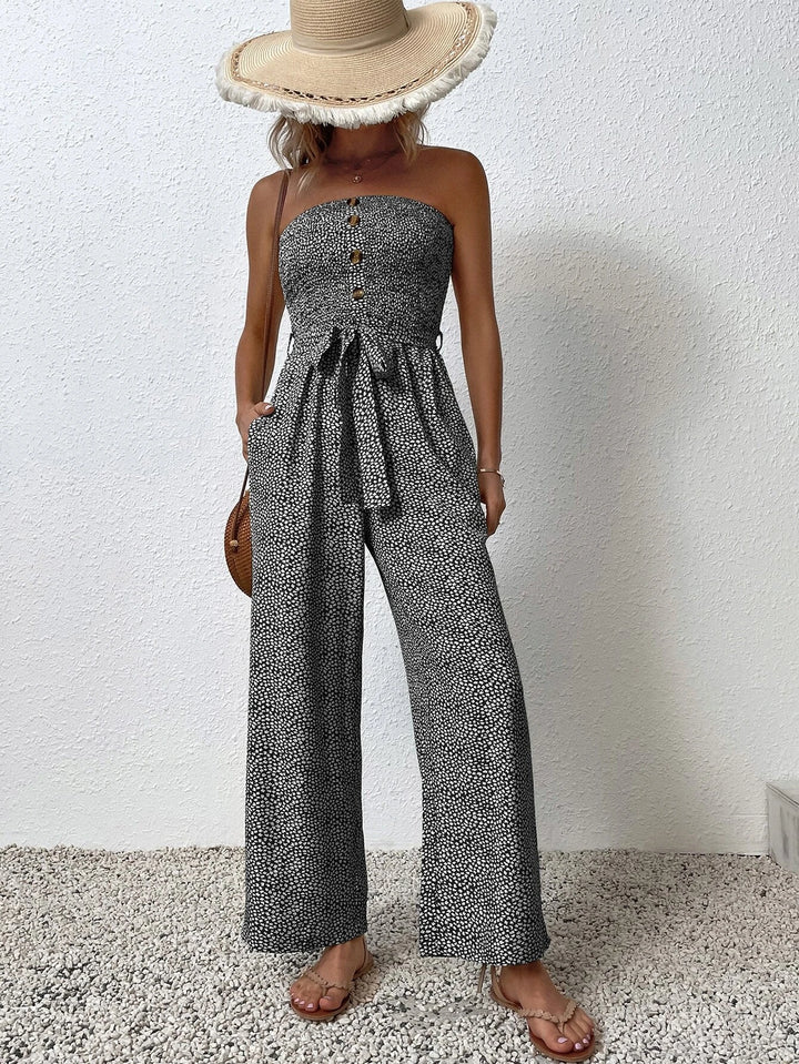 Jumpsuit mit seitlicher Tasche und Gürtel