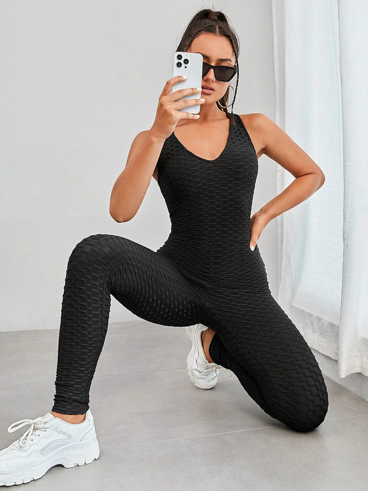 Criss-Cross Back Unitard Jumpsuit