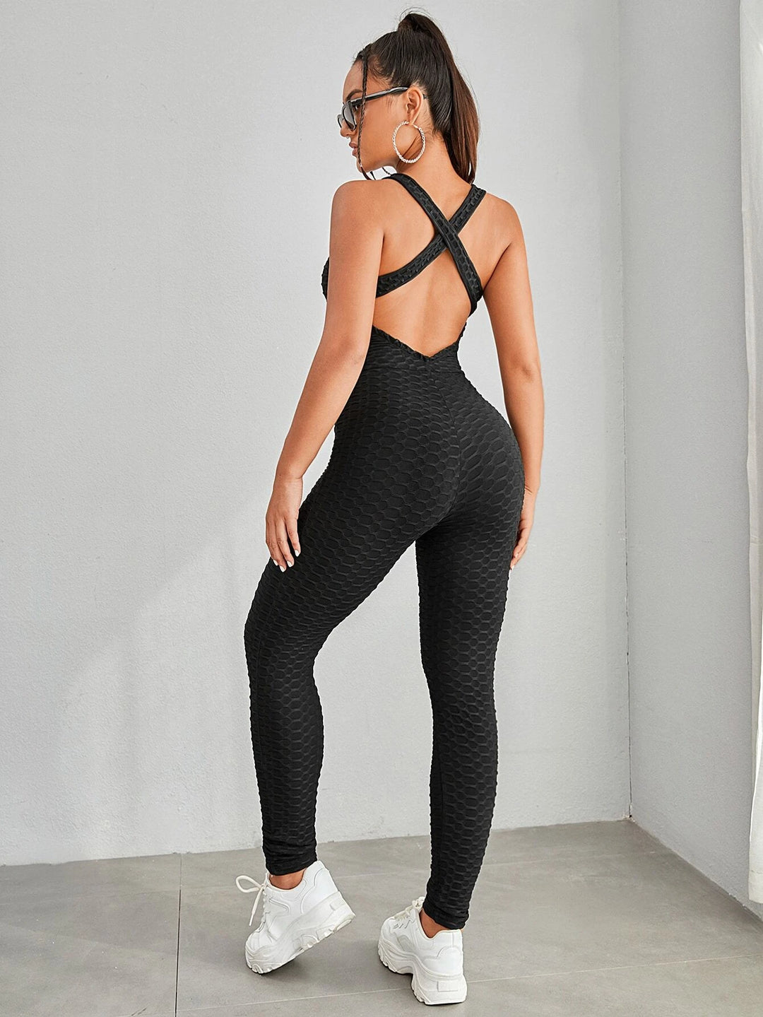 Criss-Cross Back Unitard Jumpsuit