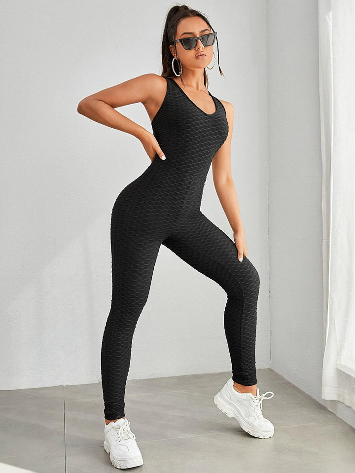 Criss-Cross Back Unitard Jumpsuit