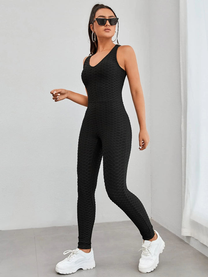 Criss-Cross Back Unitard Jumpsuit