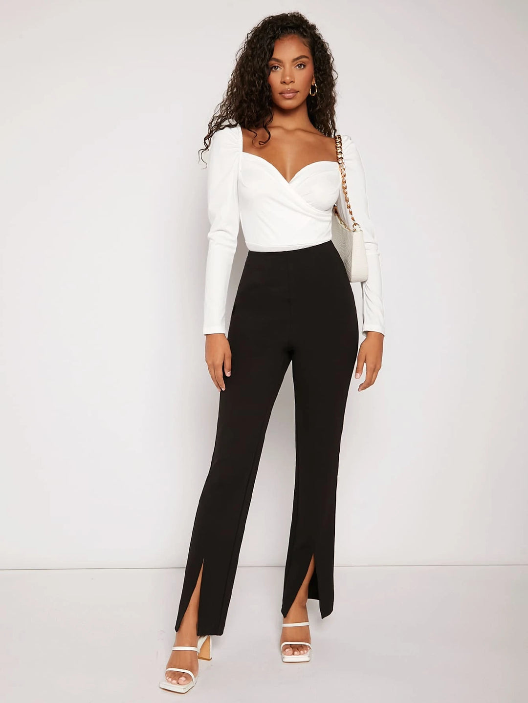 Neck Puff Sleeve Bodysuit