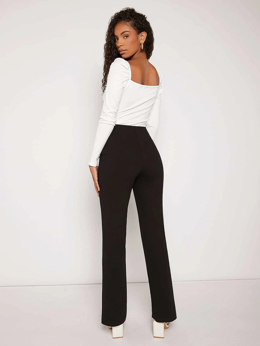 Neck Puff Sleeve Bodysuit