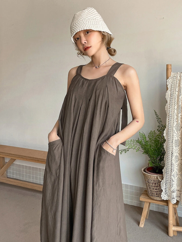 Combinaison camisole à double poche et fermeture à glissière