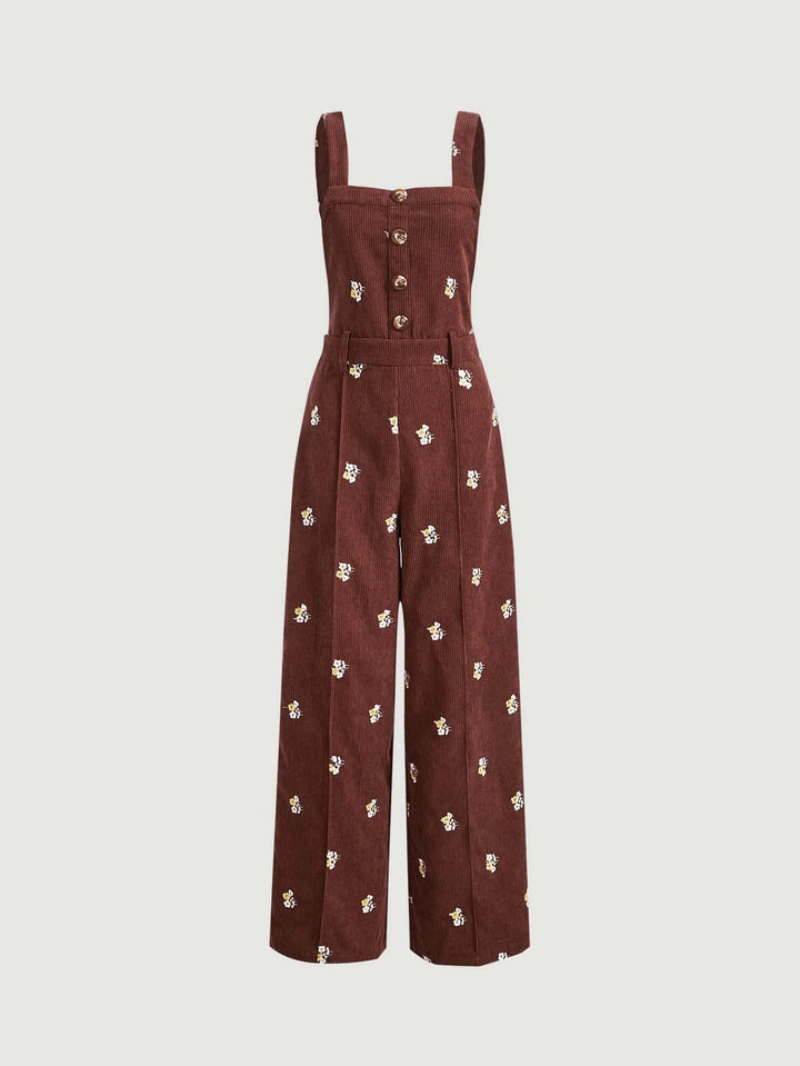 Floral Print Overall Jumpsuit