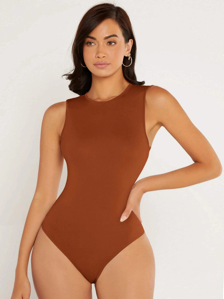 Round Neck Fitted Tank Bodysuit