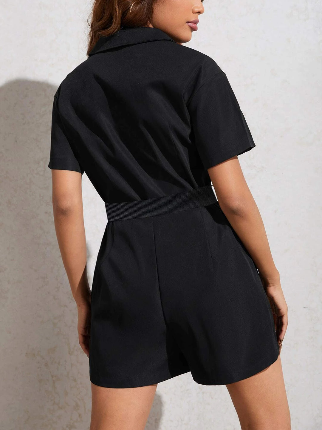 Belted With Flap Pocket Romper