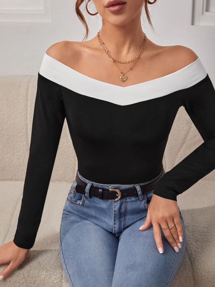 Long Sleeve Off Shoulder Bodysuit