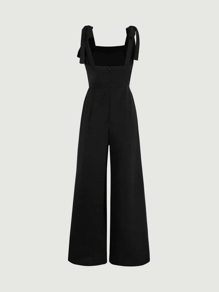 Cami-Jumpsuit mit weitem Bein und gebundener Schulter