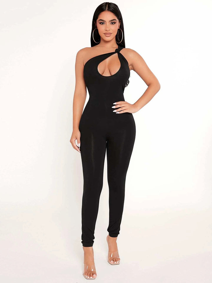 One Shoulder Unitard Jumpsuit