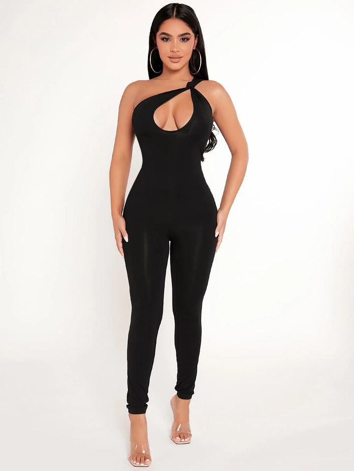 One Shoulder Unitard Jumpsuit