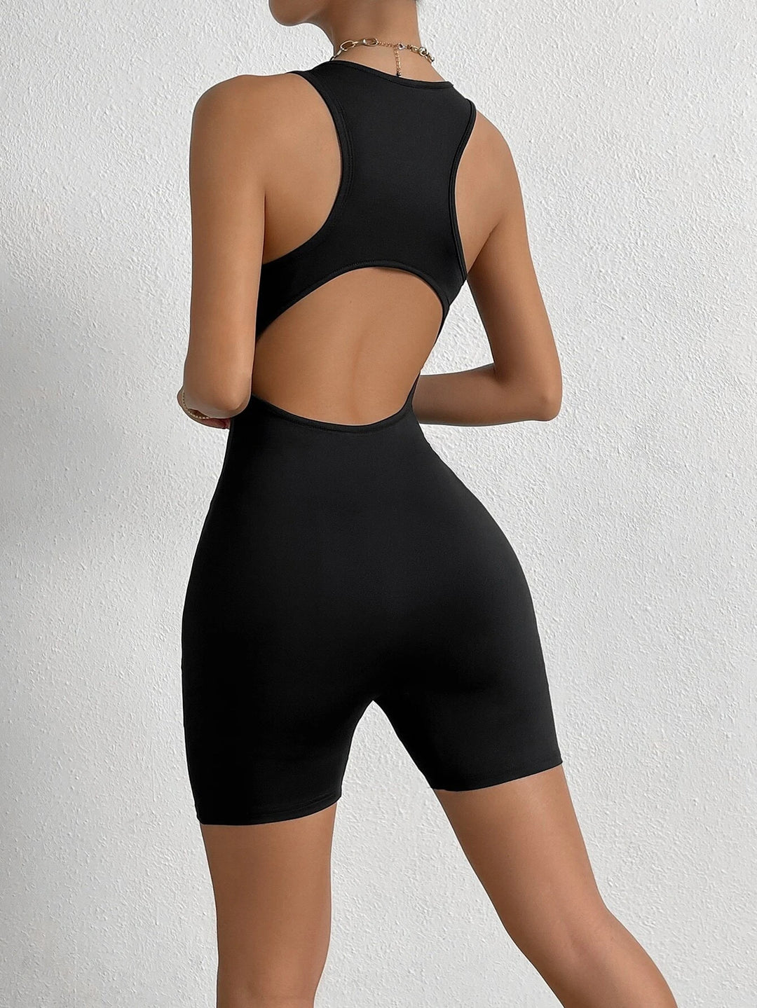 Cut Out Tank Unitard Romper