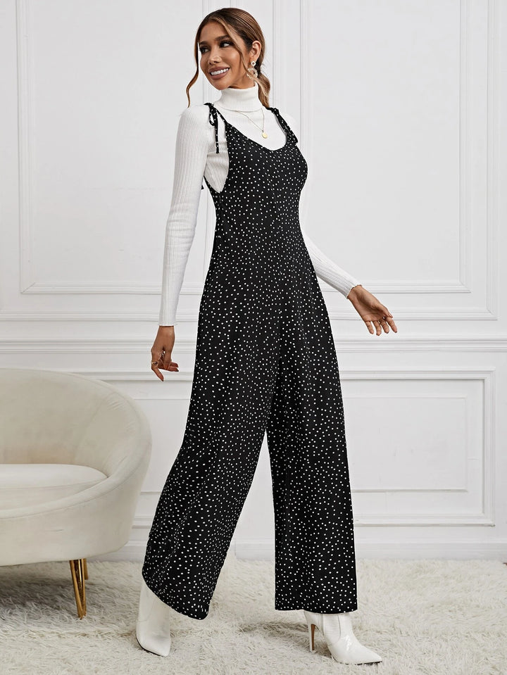 Langer Cami-Jumpsuit mit Polka Dots