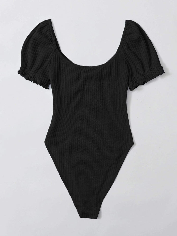 Frilled Puff Sleeved Bodysuit