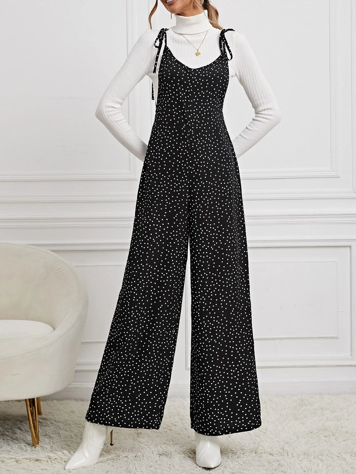 Langer Cami-Jumpsuit mit Polka Dots