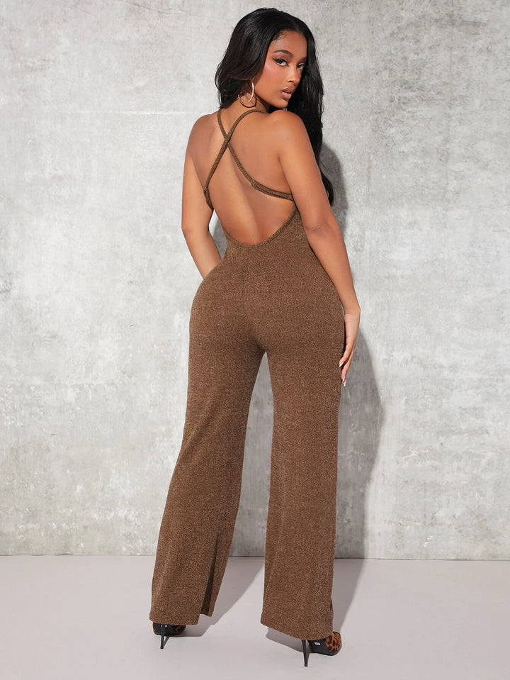 Crisscross Backless Cami Jumpsuit