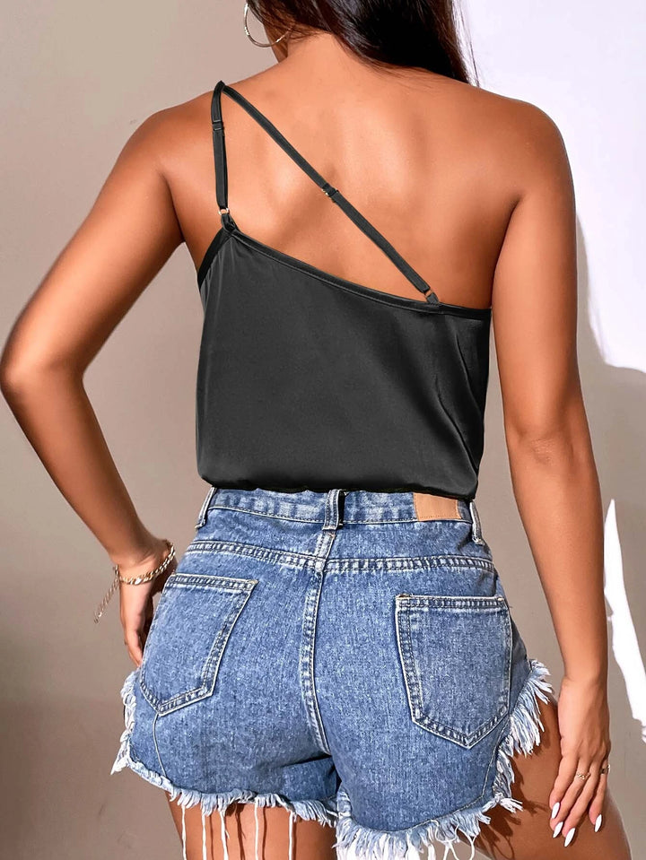 One Shoulder Draped Bodysuit