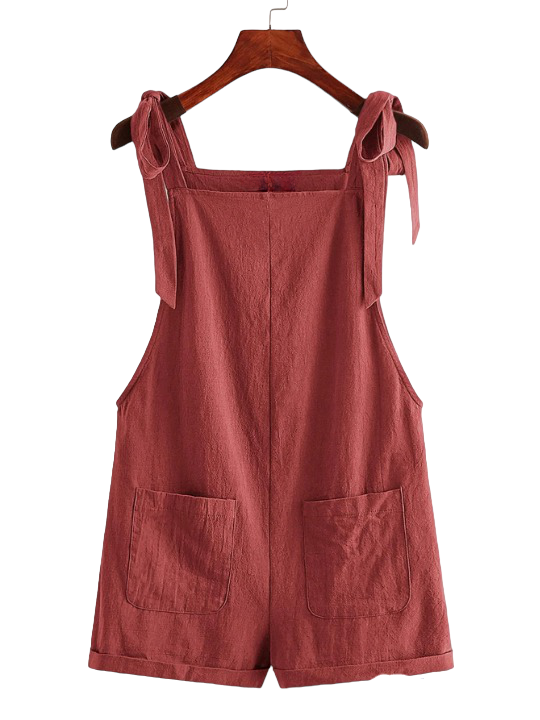Pocket Patched Pinafore Romper