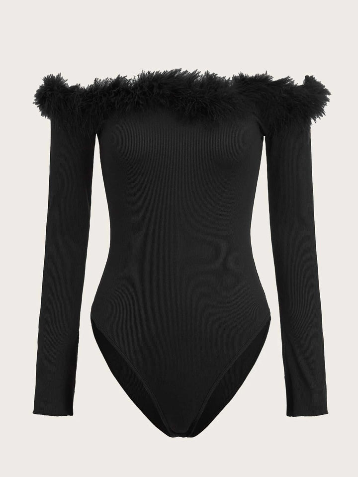 Flounce Sleeve Split Cuff Bodysuit