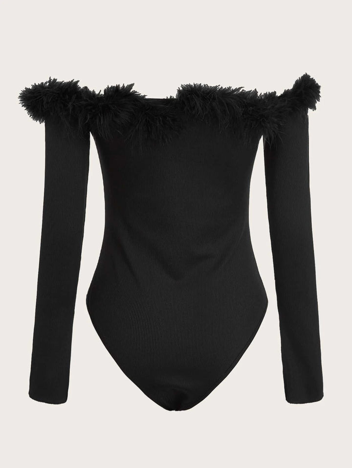 Flounce Sleeve Split Cuff Bodysuit