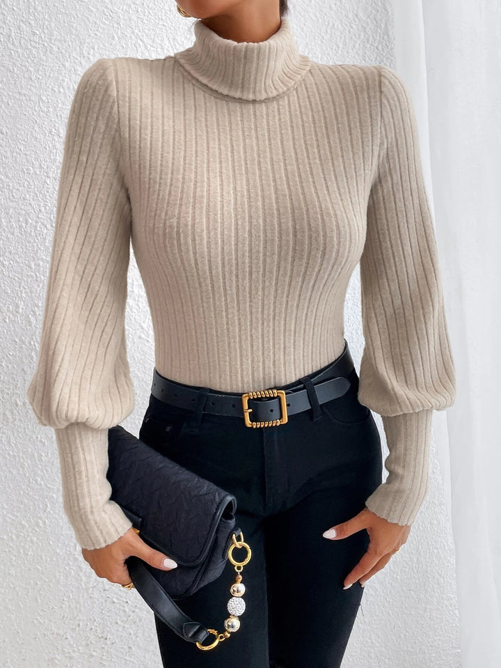 Turtle Neck Bishop Sleeve Bodysuit