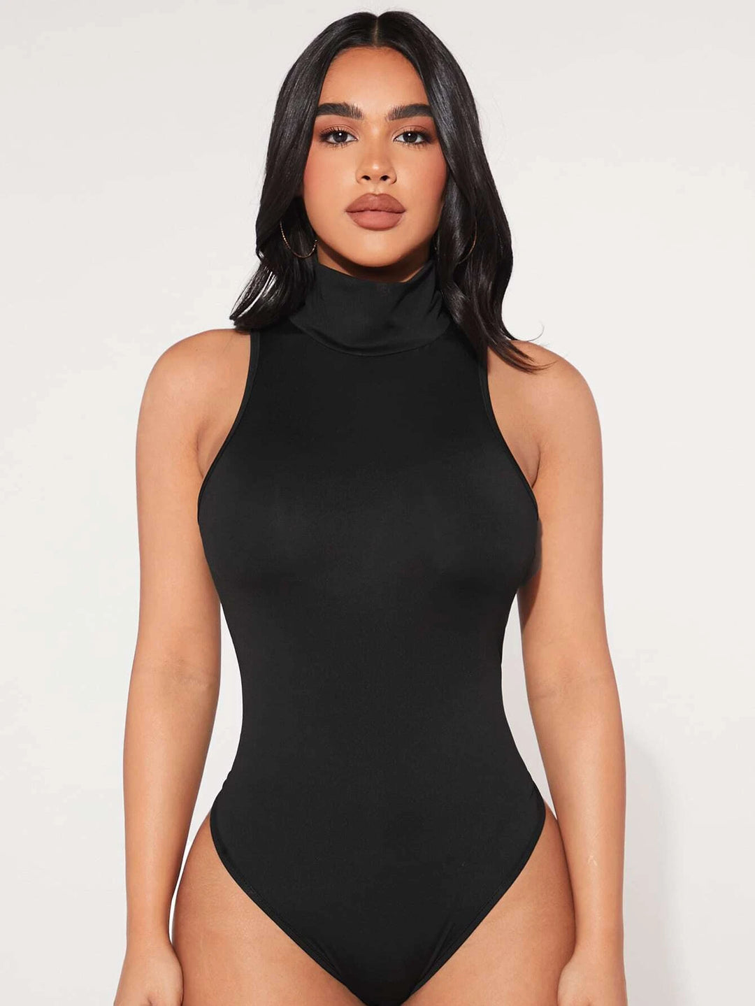 High Neck Solid Tank Bodysuit