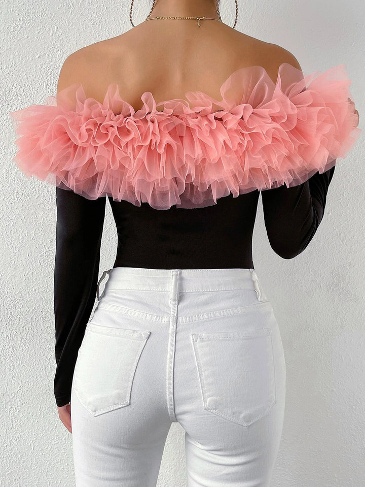 Ruffle Off Shoulder Bodysuit