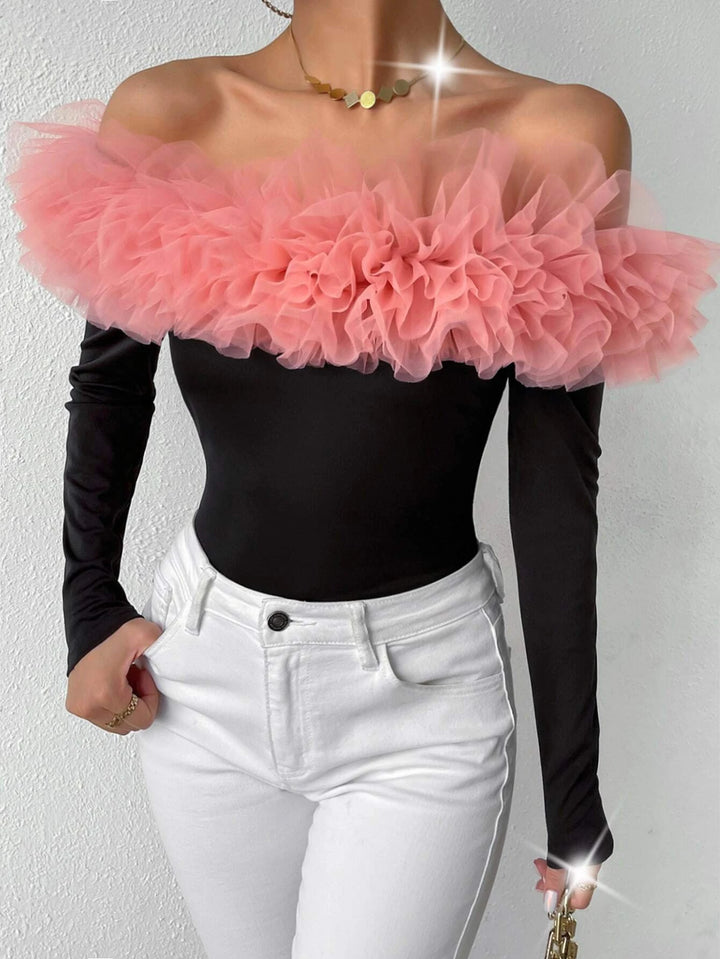 Ruffle Off Shoulder Bodysuit