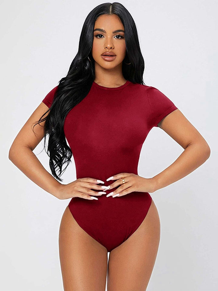 Solid Colored Round Neck Bodysuit