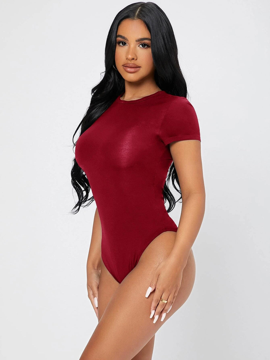 Solid Colored Round Neck Bodysuit