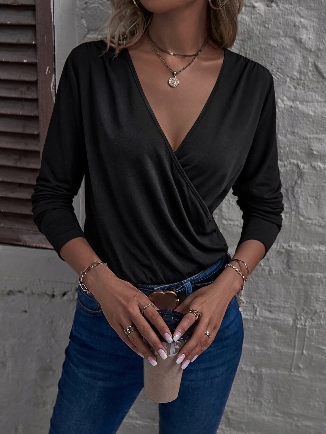 Surplice Neck Bodysuit