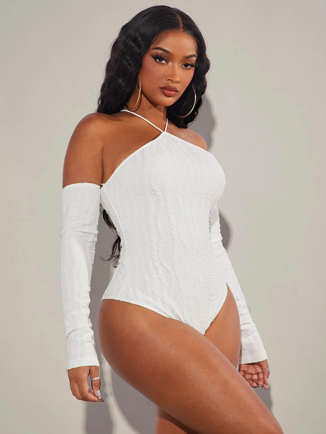 Halter Neck Cut Out Bodysuit