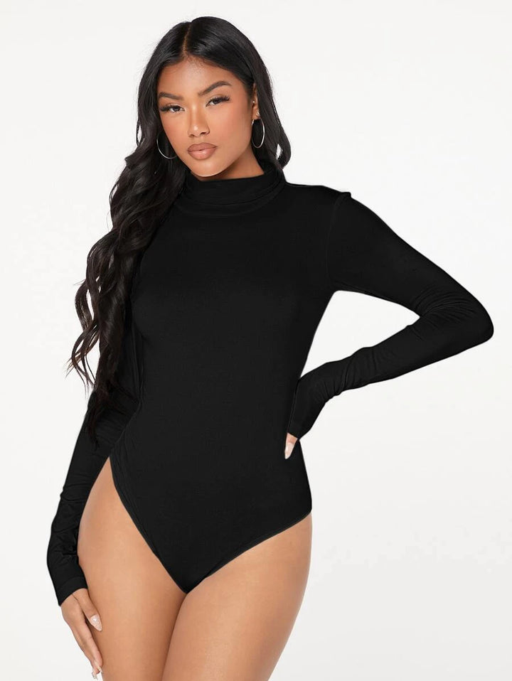 Solid High Neck Bodysuit