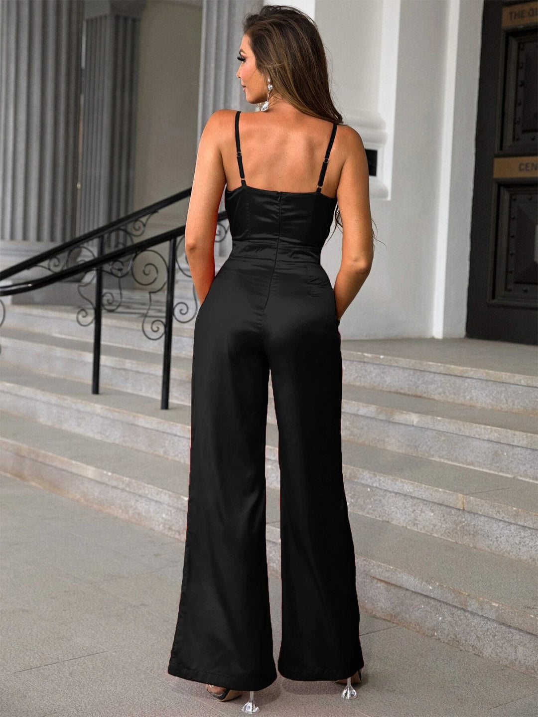 Flared Bottom Cami Jumpsuit