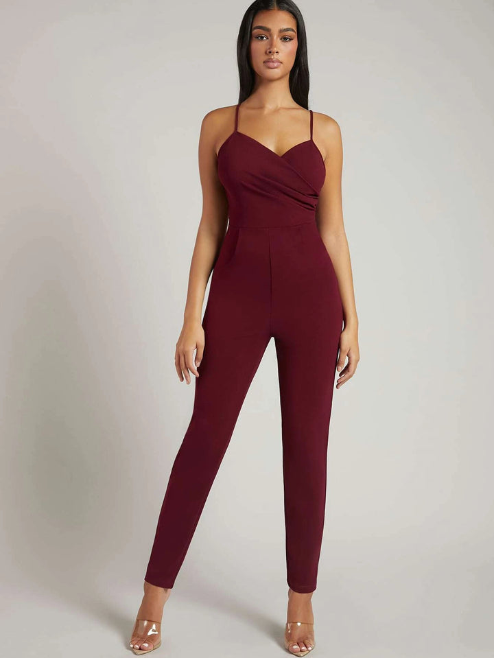 Elegant Wrap Detail Cami Jumpsuit