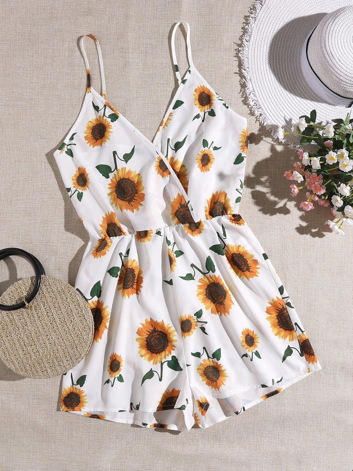 Cami-Strampler mit Sonnenblumen-Print 