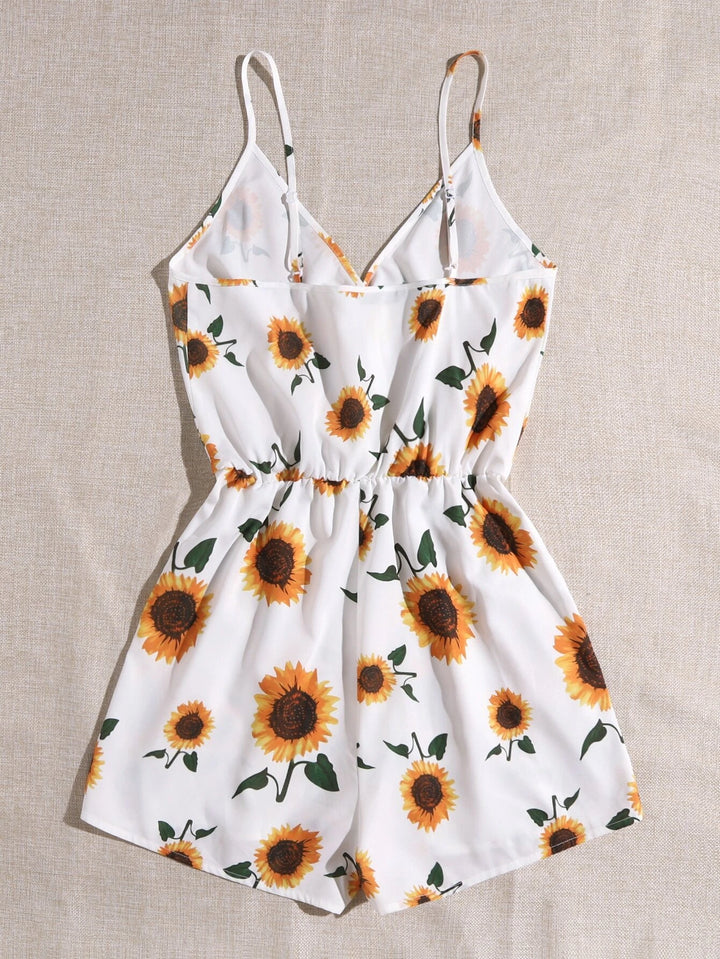 Cami-Strampler mit Sonnenblumen-Print 